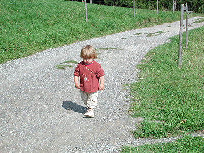 suite, enfant, nature humaine, randonnée pédestre, premiers pas, petit enfant