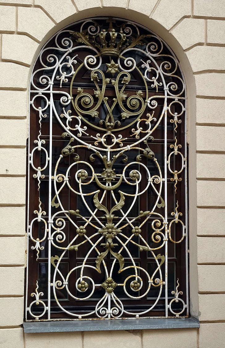 finestra, vecchio, Europa, Vilnius, Lituania, metallo, mattone