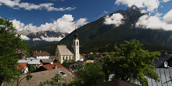 Tyrol, Oberland, Gereja, Arzl im pitztal, Gunung, Alpen Eropa, Eropa