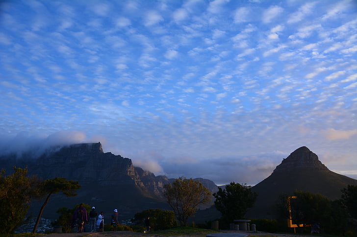 Cape town, oblaki, razpoloženje, gorskih, narave, scenics, krajine