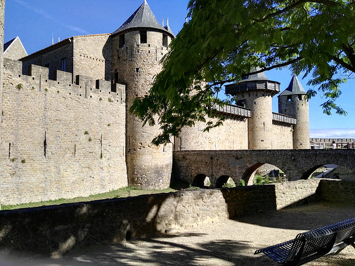 Carcassonne, oraş medieval, oraşul antic, Monumentul, Franţa, City, tururi