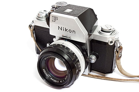 Nikon, Nikon f, kameran, analog, liten bild, analog film, gamla