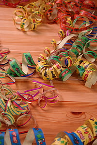 Streamer, dekorace, barevné, papírové hady, prstenci, Karneval, Fasnet