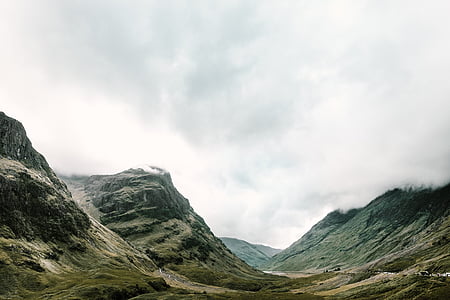 bianco, nuvole, roccioso, montagna, Highland, natura, paesaggio