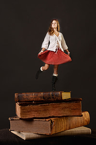 libros, chica, Ballet, estudiantes