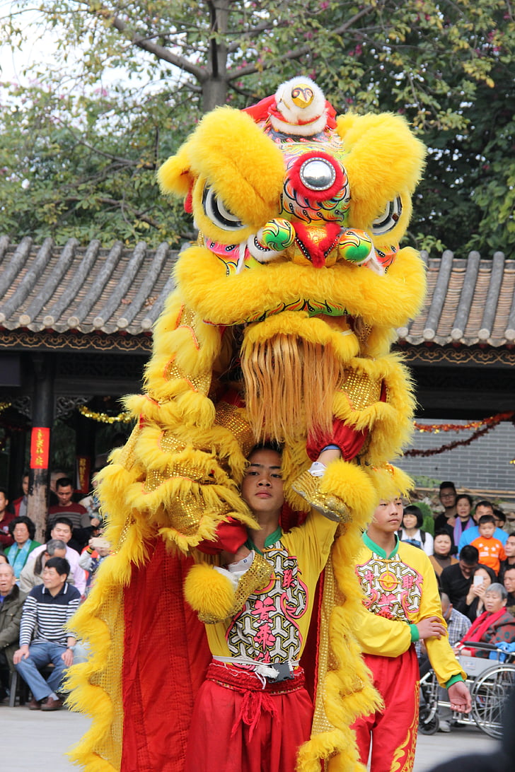 λιοντάρι, Foshan, εορταστική, Φεστιβάλ, shengping χορού λιοντάρι