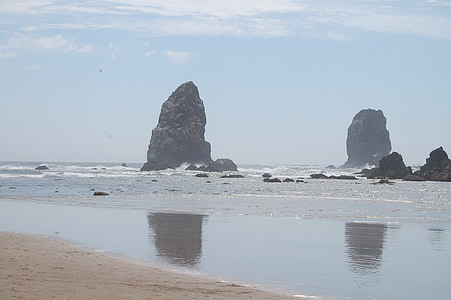 岩层, 海岸, 海洋, 俄勒冈州, 太平洋, 海岸线, 石头