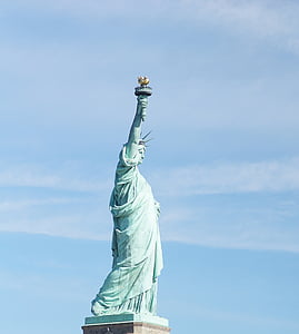 baja, ángulo de, Fotografía, estatua de, libertad, Nuevo, York