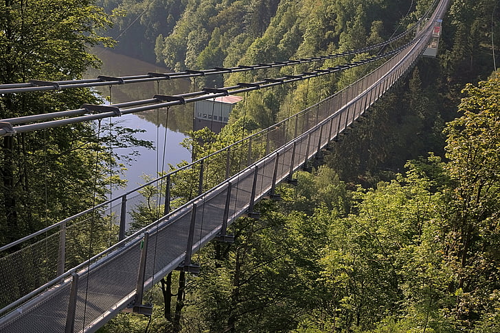 maior ponte pedonal de suspensão, rappbodetalsperre, resina, recorde mundial