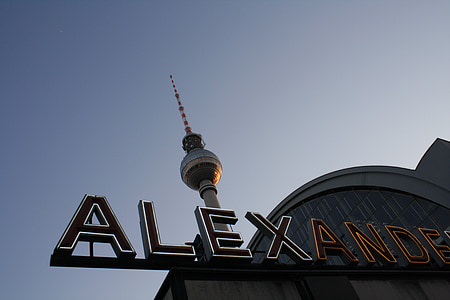Berlim, Alexanderplatz, Alemanha, edifício, Torre de TV