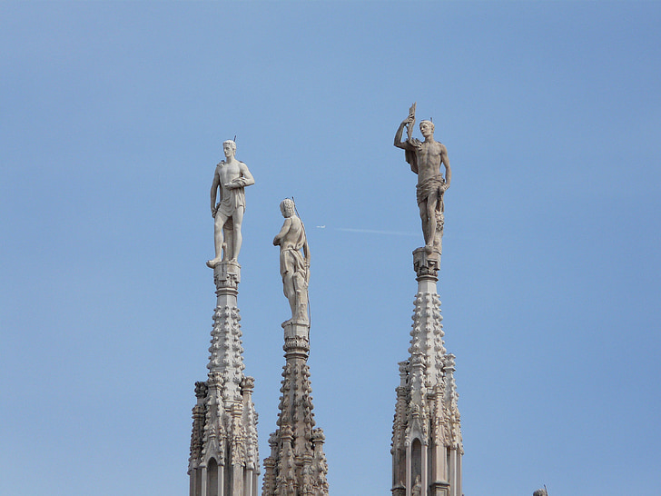 cathedral, milan, architecture, statue, famous Place, religion