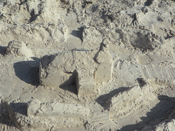 sabbia, opera d'arte di sabbia, Chiesa, a forma di, arte, costruito, costruzione