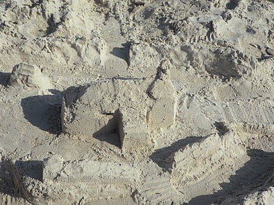 sable, oeuvre de sable, Église, en forme de, art, construit, bâtiment