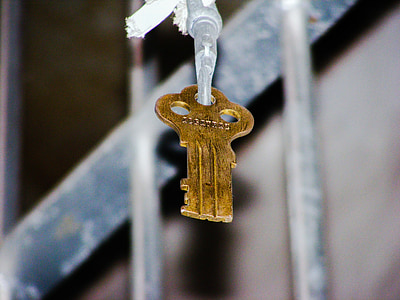 key, alcatraz, old, metal, security, unlock, bars