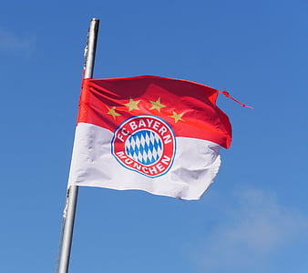 fc bayern munich, club flag, sturmerprobt, bundesliga, champions league, rekordmeister, flag
