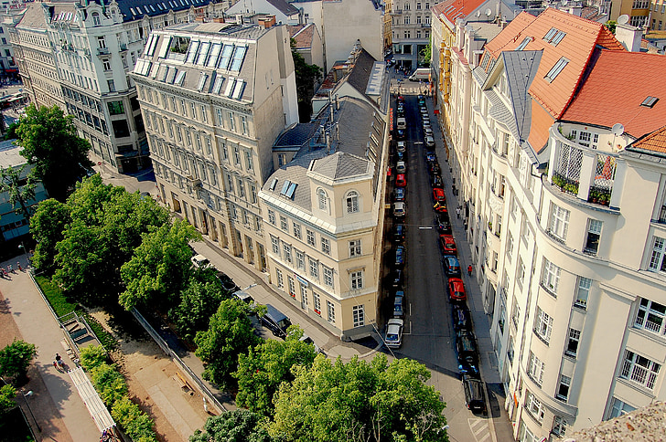 calle, Viena, Austria, ciudad, Ver, edificio, arquitectura