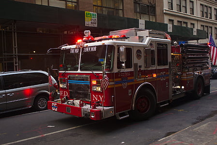 hasičský voz, núdzové, hasič, vozidlo, červená, oheň, Rescue