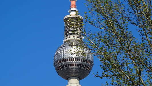 Berlim, Torre de TV, Alexanderplatz, capital, Alex, Marco, céu