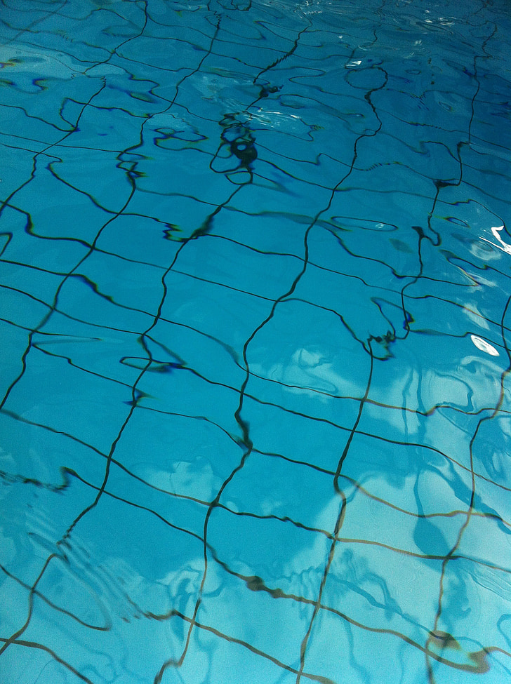 Underwater, vatten, blå, sommar, Rensa, pool, våg