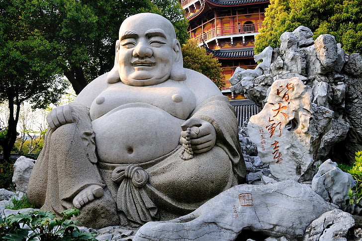 Laughing buddha, estatua de, China, religión, Asia, budismo, Buda
