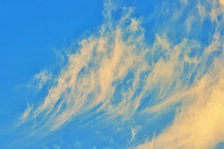 vita moln, moln, stripig, vit, Rhin, Sky, blå