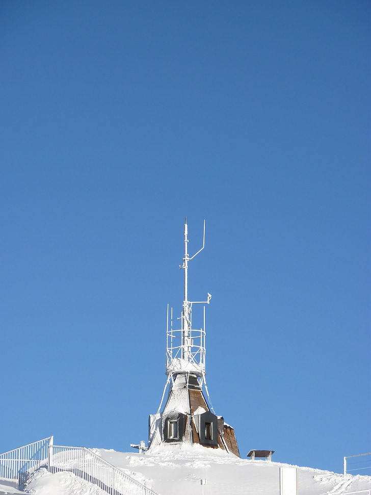 Säntis, Sveitsi, solu tornit, taivas, sininen, antennit, televiestinnän mastot