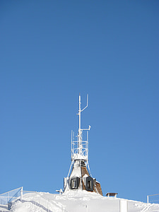 Säntis, Svizzera, ripetitori per cellulari, cielo, blu, antenne, antenne di telecomunicazioni