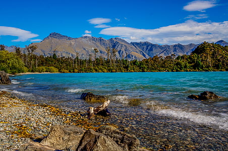 bob's cove, new zealand, lake, mountains, outside, queenstown, landscape