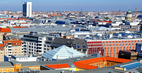 Berlín, město, střechy, hlavní město