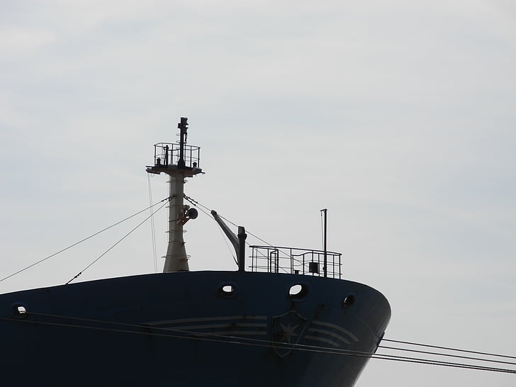 Port, Hamburg, kapal, bug, lama, hitam putih