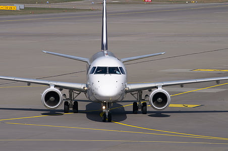 repülőgép, sok, Embraer, ERJ-170std, repülőtér, kátrányos makadám, Zürich Airport