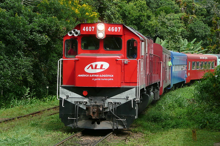 traukinys, Brazilija, Curitiba, geležinkelio bėgių kelio, transportas, variklis, stotis
