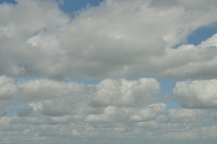aria, nuvole, Cumulus, nubi cumuliformi, Vento, bianco, grigio