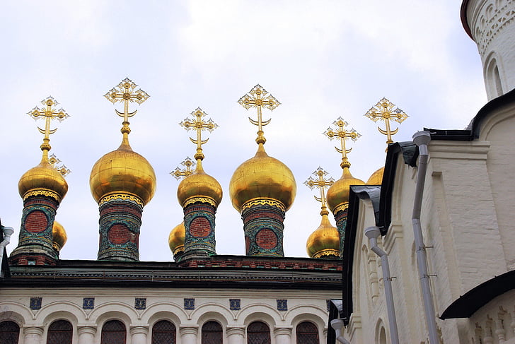 Rusia, Moscú, Kremlin, bulbos de, religión, ortodoxa, Basílica
