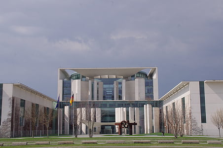 architecture, building, chancellery, berlin, city, house facade, germany