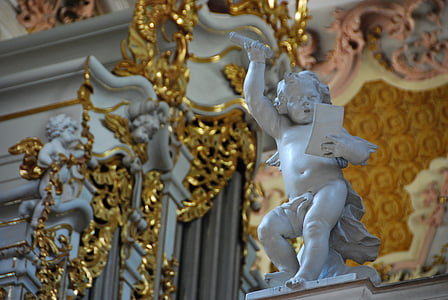 tác phẩm điêu khắc, Thiên thần, Nhà thờ, ý, bức tượng, vàng, Trentino