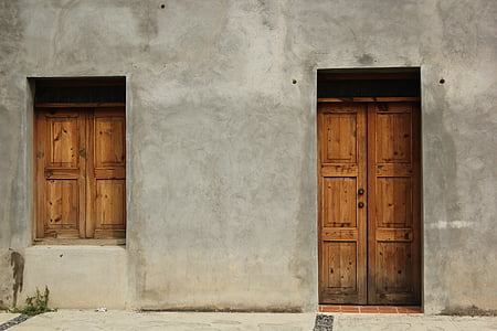 문, 창, 밖에 서, 건물, 홈, 집, 멕시코