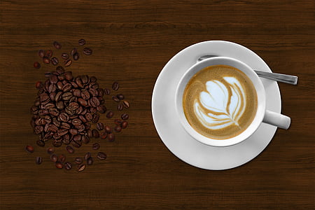 Bohne, Bohnen, schwarzer Kaffee, Koffein, Cappuccino, Keramik, Kaffee