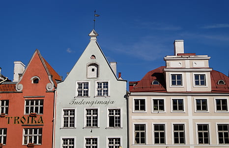 Tallinn, Em casa, telhado, janela, Europa, edifício, rua