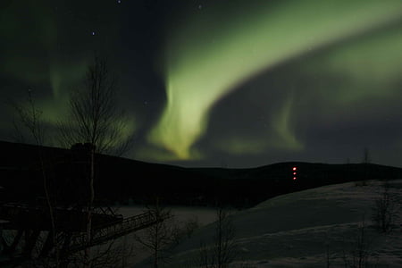 Aurora borealis, Kutub lampu, Alaska, layar berwarna di langit, malam, cahaya utara, angin matahari