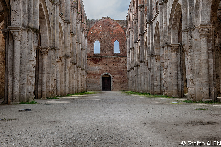 Τοσκάνη, Ιταλία, Μοναστήρι, Αββαείο, καταστροφή, Αγίου galgano, Chiusdino