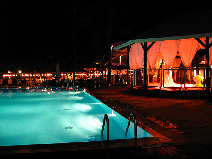 bar, water, pool, night
