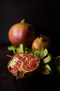 sliced, pomegranate, fruit, food, healthy, plant, food and drink