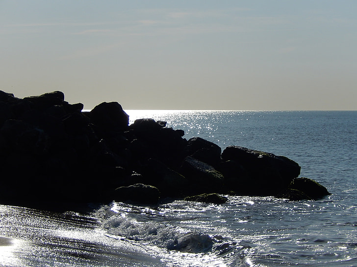 skały w, na skraju morza, spokoju