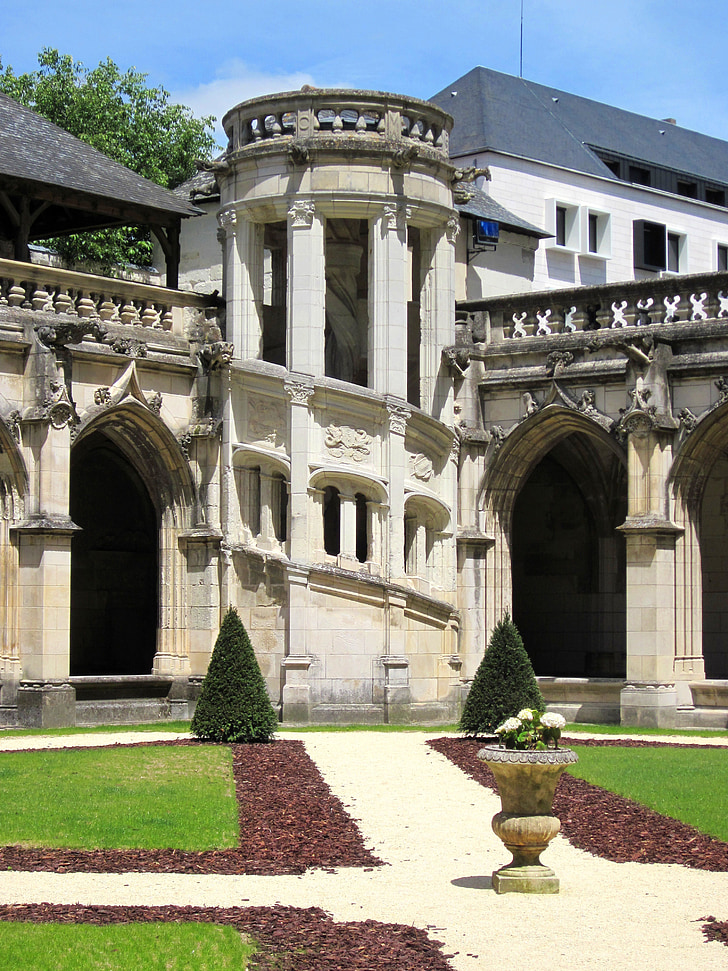 Catedral de St. gatien, Cloitre de la psalette, claustro, escalera, balcón, Renacimiento, gótico