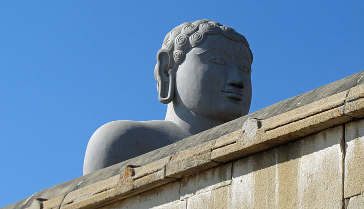 Shravanbelagola, Indien, gomateshvara, Bahubali staty, jainheiligtum