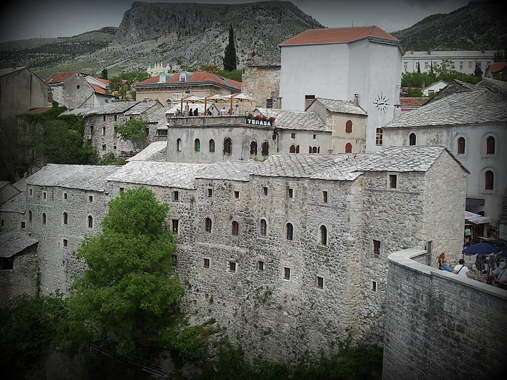 Mostar, gamle bydel, historiske, bybilledet, middelalderlige, historiske, traditionelle
