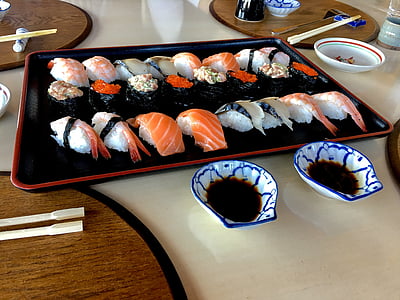 sushi, Makanan, Jepang, makanan laut, gourmet, Makanan, Restoran