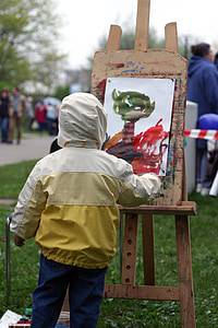 umjetnik, slikar, dječak, slika, Stvaranje, umjetnost, rad