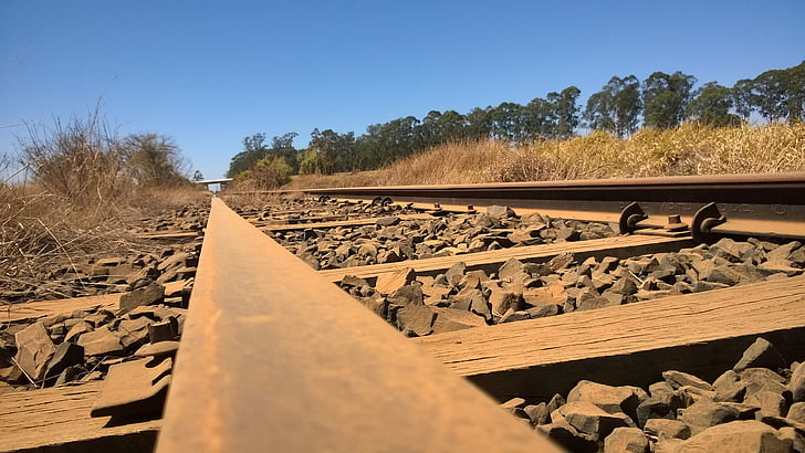 Trail, spoorweg, trein, hemel